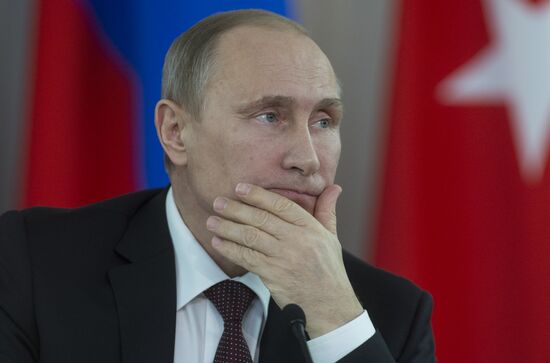 Vladimir Putin meets with Recep Tayyip Erdogan