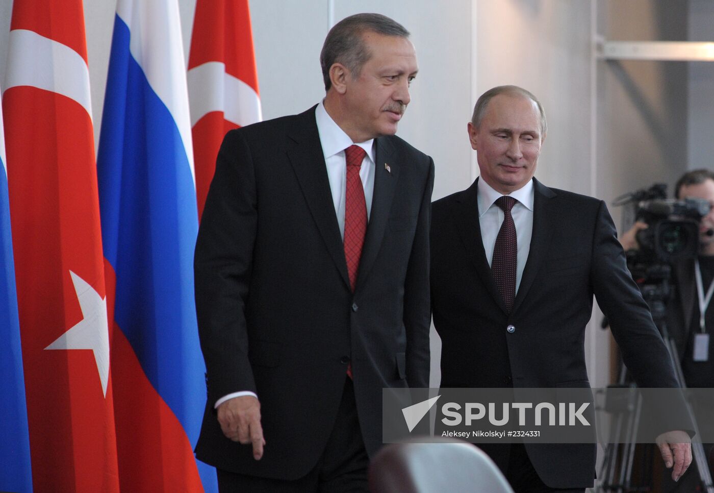 Vladimir Putin meets with Recep Tayyip Erdogan