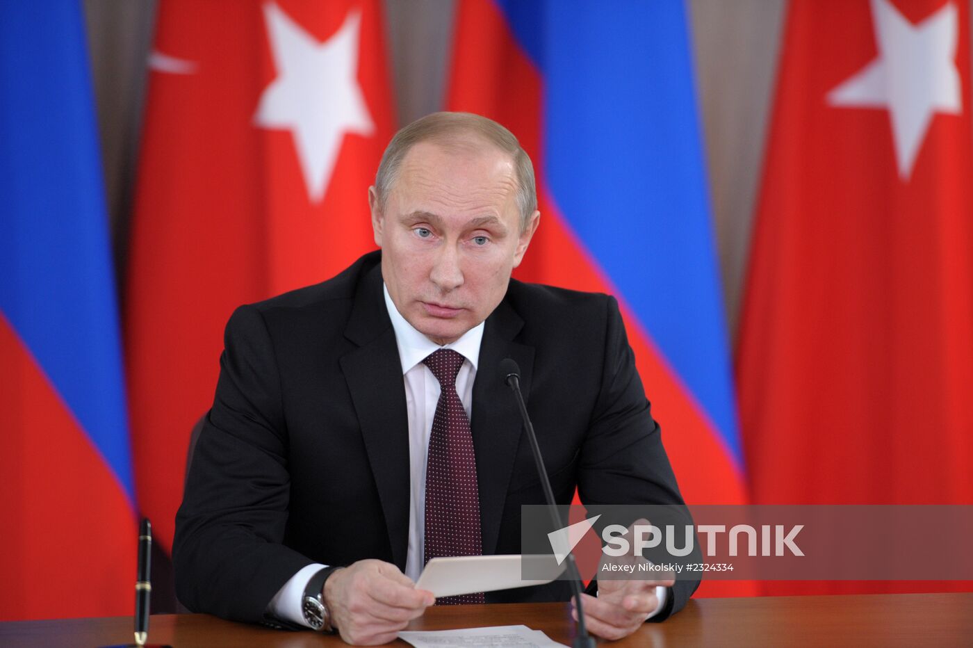 Vladimir Putin meets with Recep Tayyip Erdogan