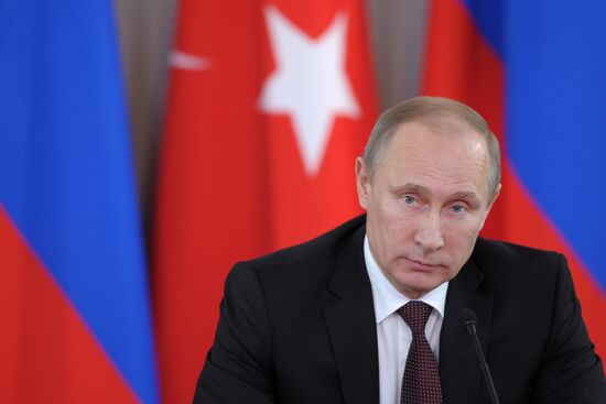 Vladimir Putin meets with Recep Tayyip Erdogan