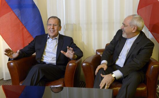 Russian Foreign Minister Sergei Lavrov meets with Iranian Foreign Minister Mohammad Javad Zarif