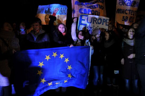 Campaign to support EU membership in Lviv