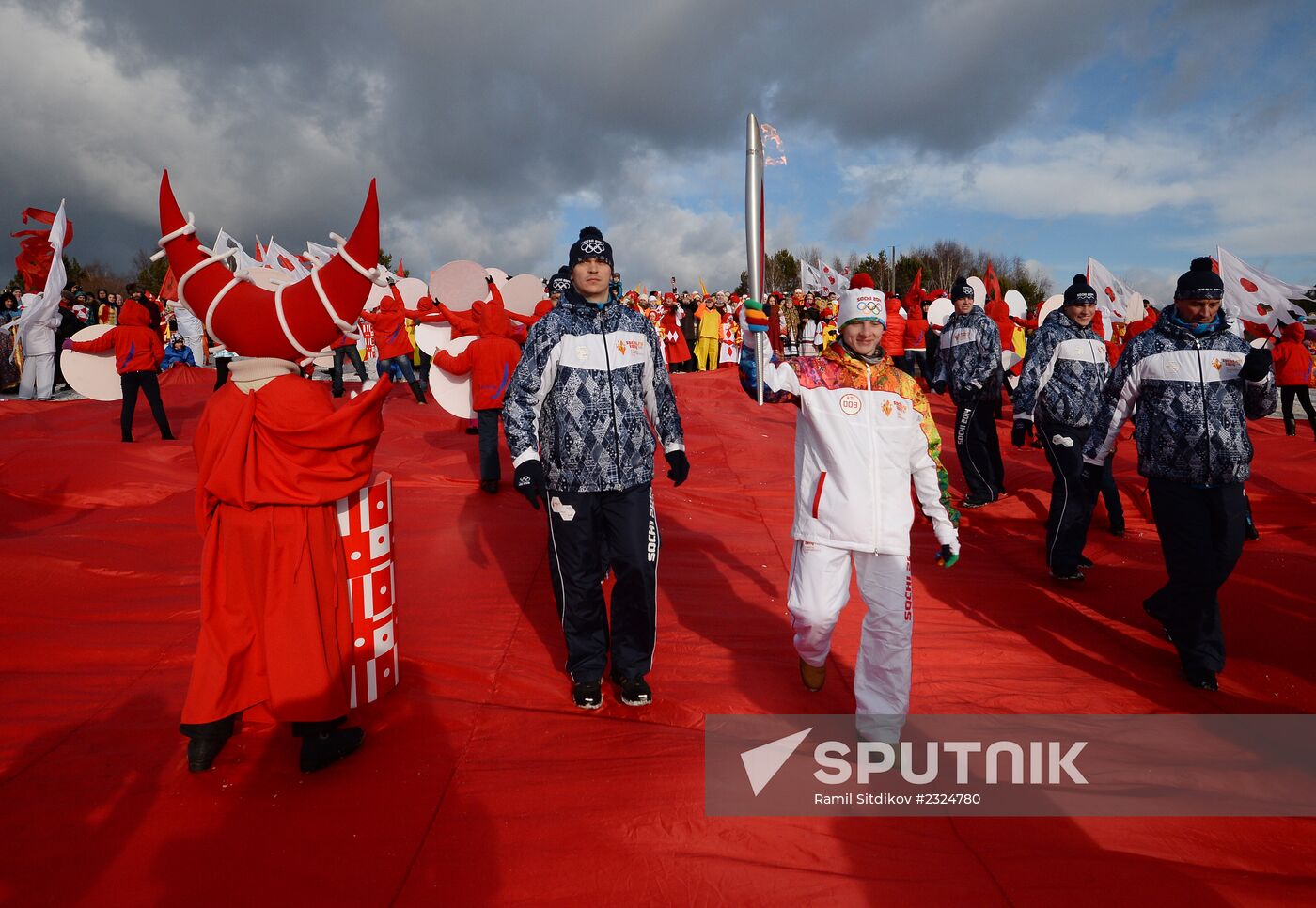 Olympic torch relay. Baikal