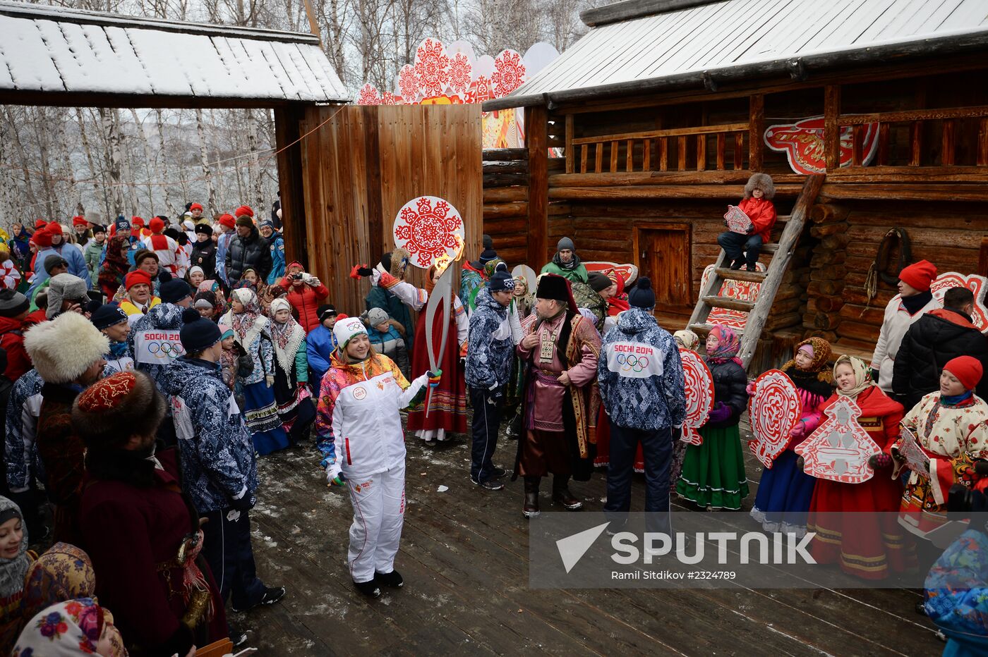 Olympic torch relay. Baikal