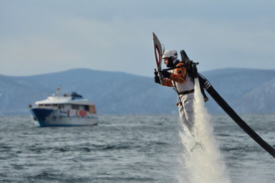 Olympic torch relay. Baikal