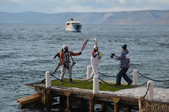 Olympic torch relay. Baikal