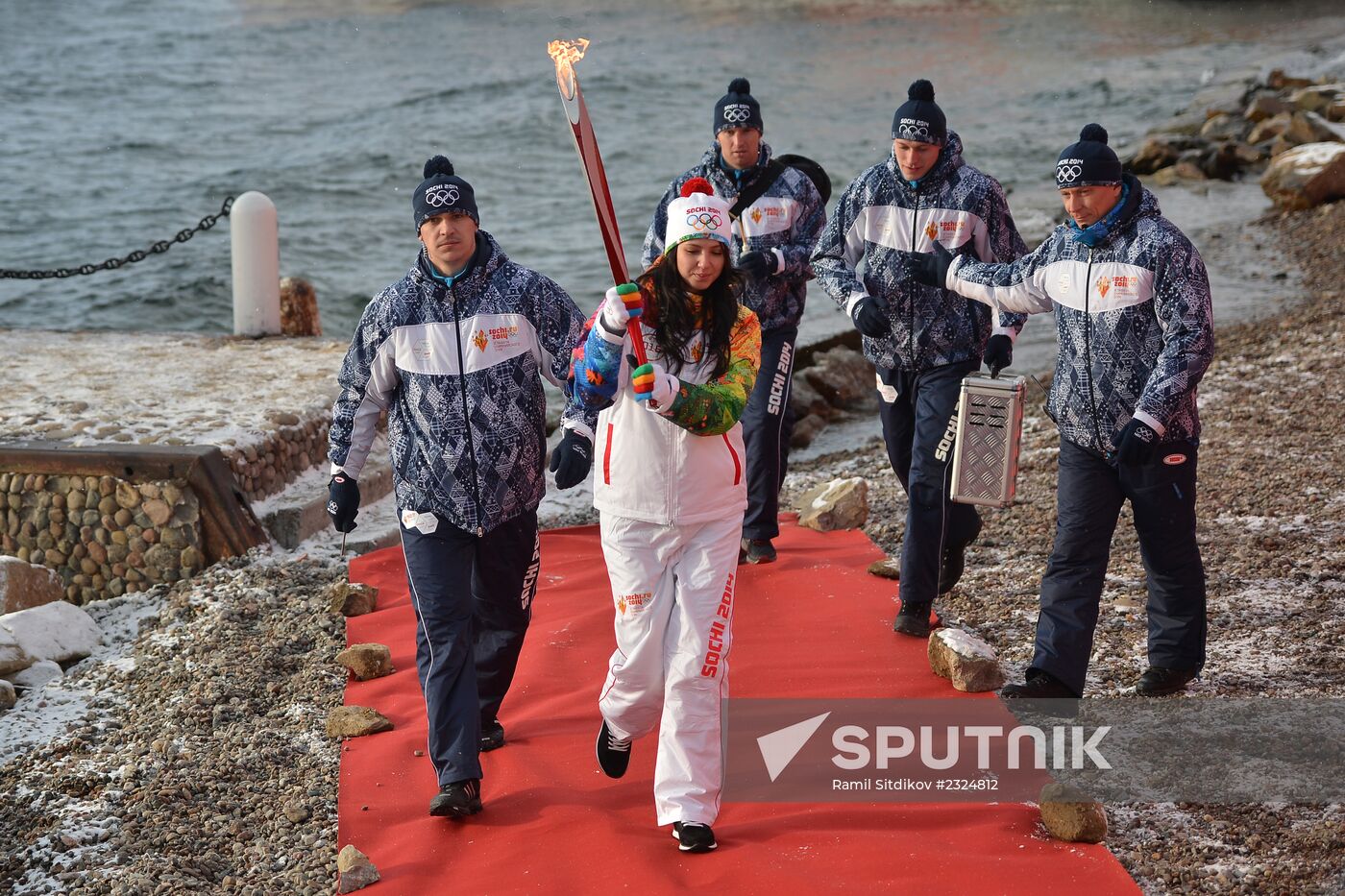 Olympic torch relay. Baikal