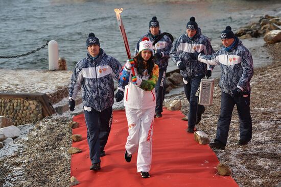 Olympic torch relay. Baikal