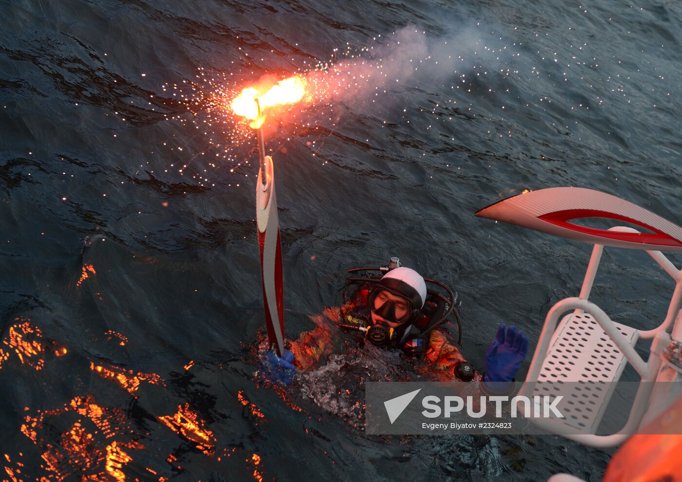 Olympic torch relay. Baikal