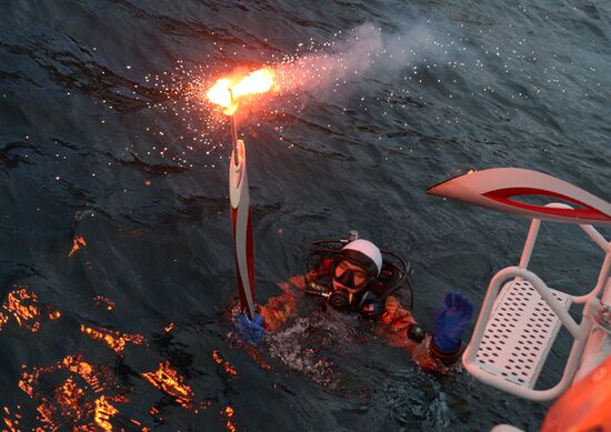 Olympic torch relay. Baikal