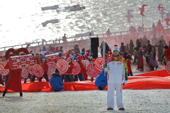 Olympic torch relay. Baikal