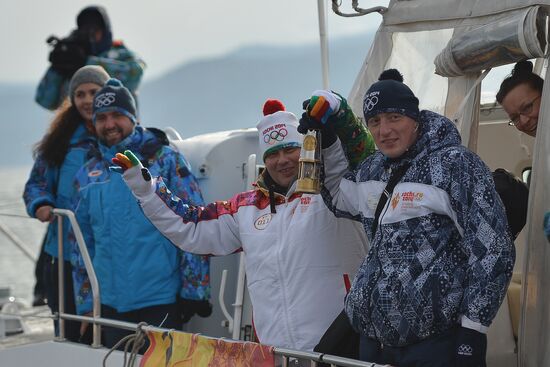 Olympic torch relay. Baikal
