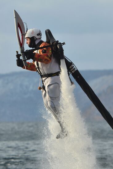 Olympic torch relay. Baikal