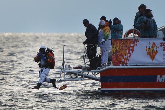 Olympic torch relay. Baikal