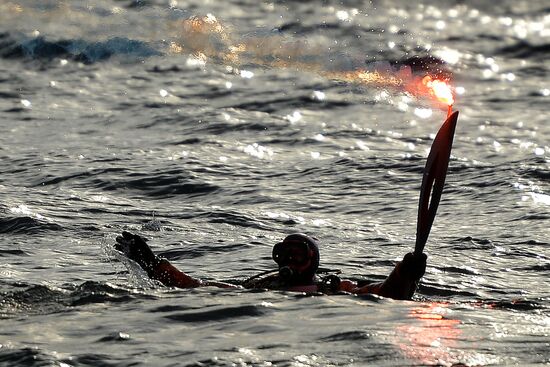 Olympic torch relay. Baikal