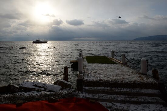 Olympic torch relay. Baikal