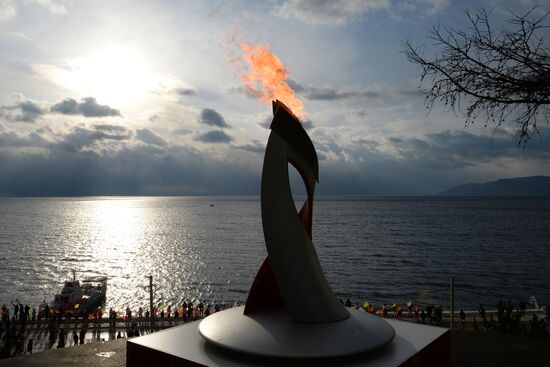 Olympic torch relay. Baikal
