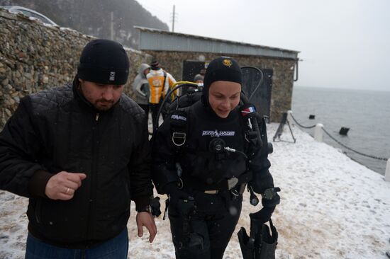 Olympic torch relay. Baikal