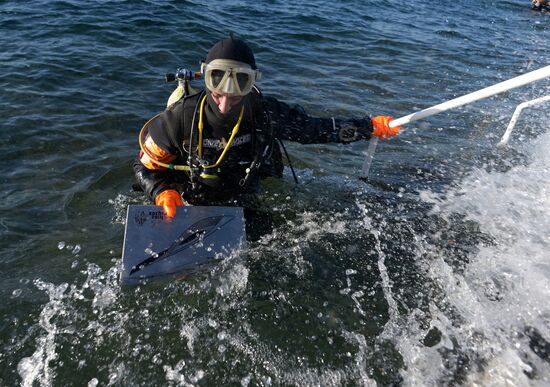 Olympic torch relay. Baikal
