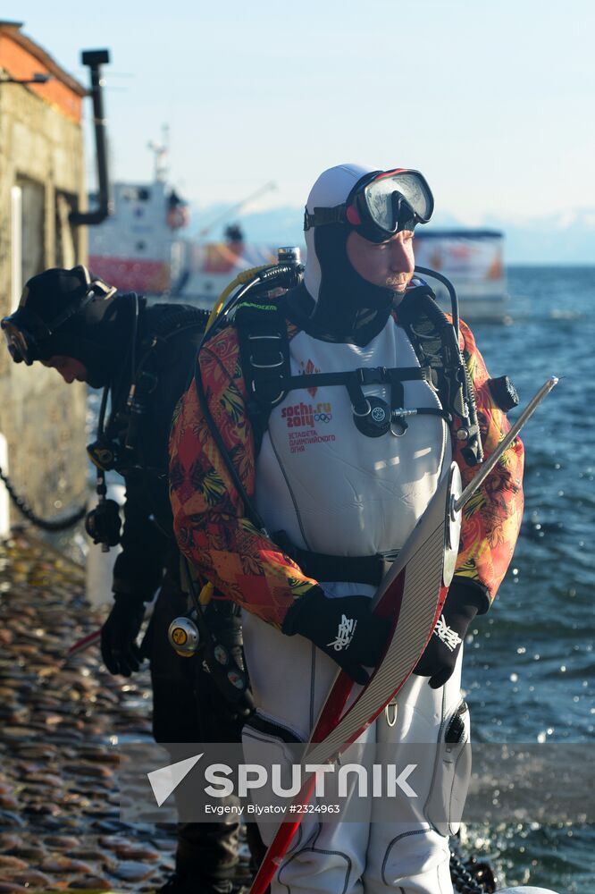 Olympic torch relay. Baikal