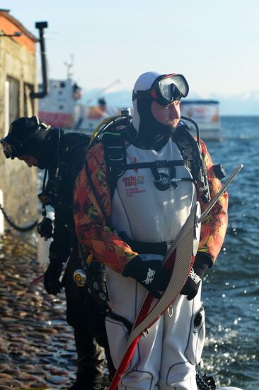 Olympic torch relay. Baikal