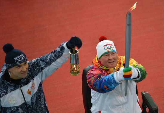 Sochi 2014 Olympic torch relay. Irkutsk