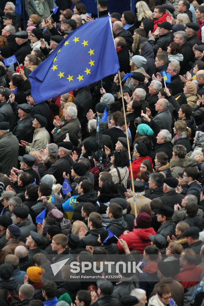 Pro-EU rally in Lviv, Ukraine