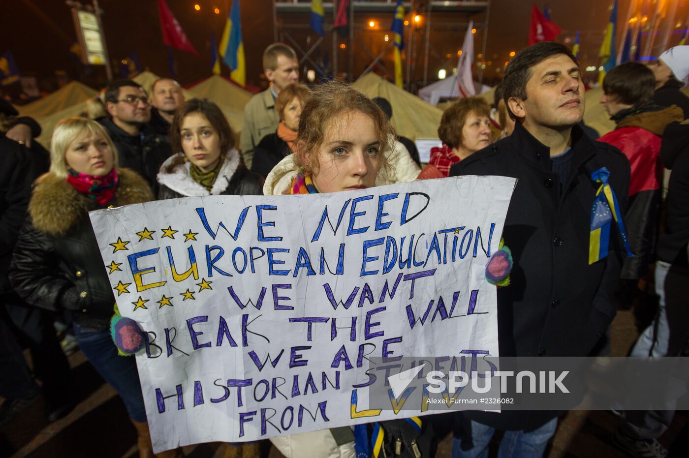 Rally of supporters for Ukraine's European integration in Kiev