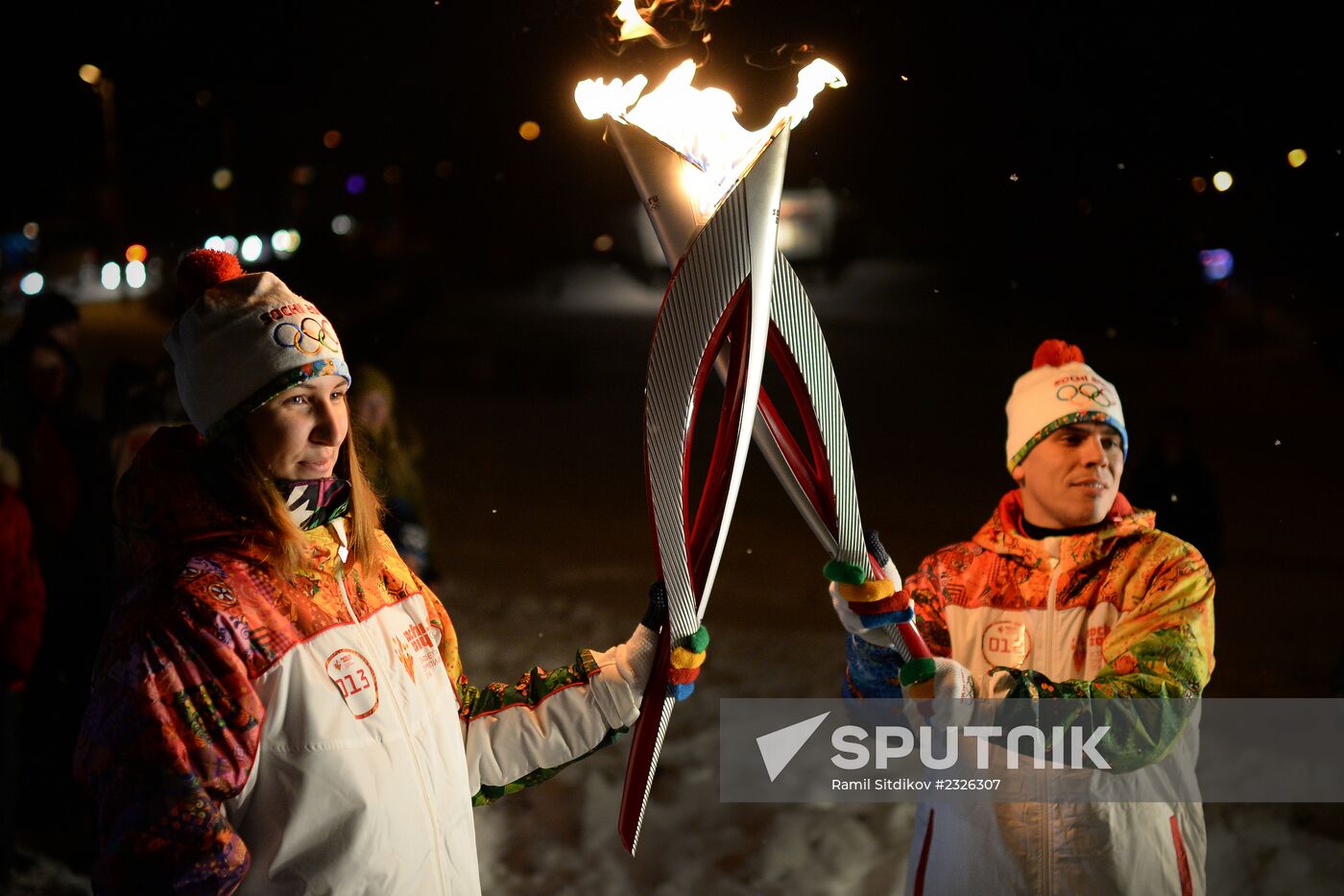 Olympic torch relay. Divnogorsk