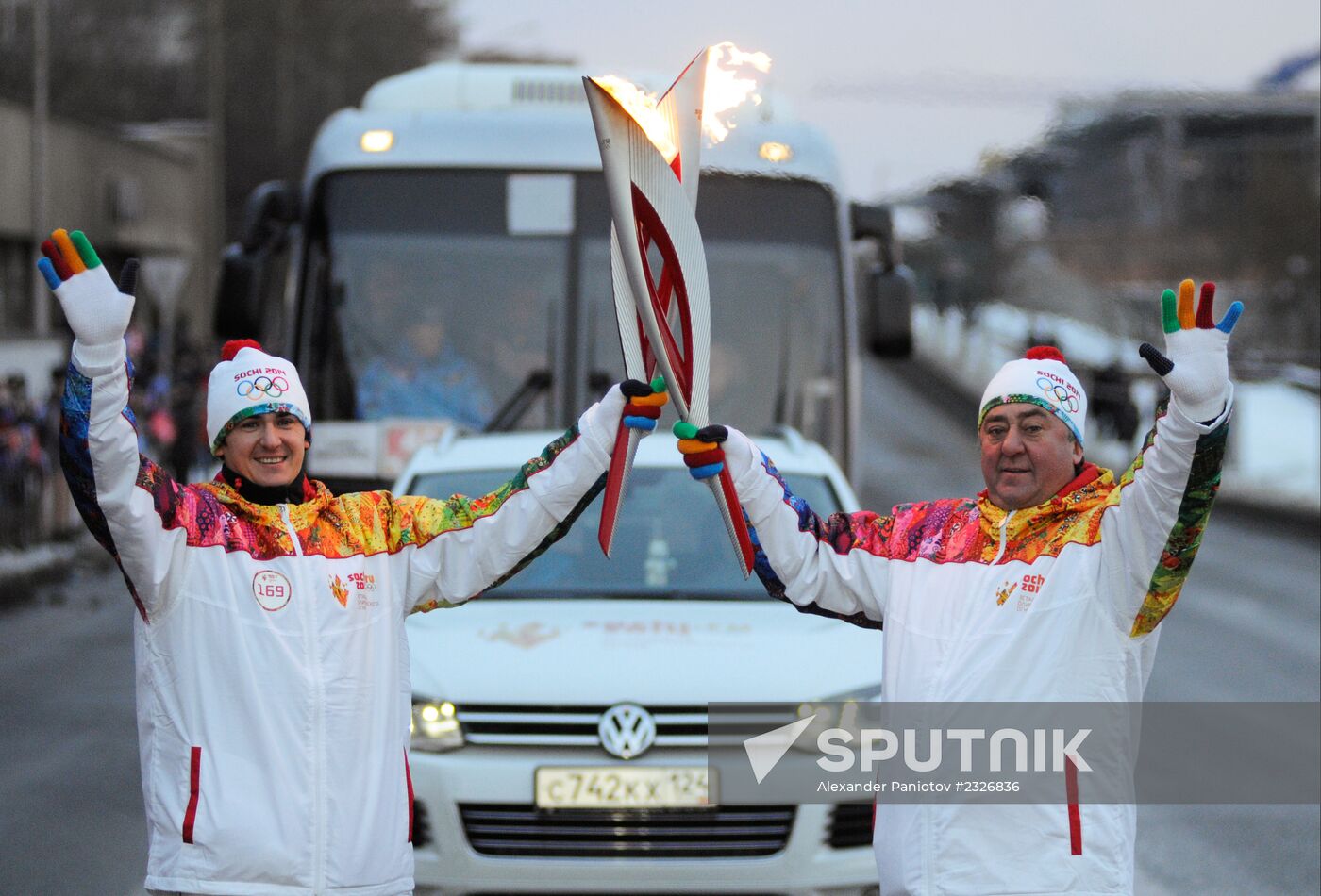 Olympic torch relay. Krasnoyarsk