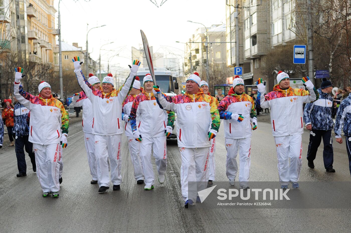 Olympic torch relay. Krasnoyarsk