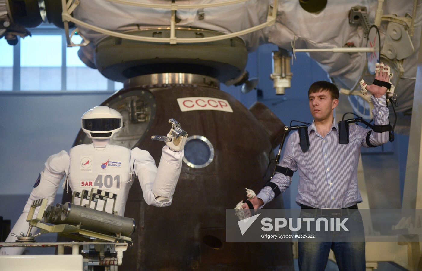 Russian cosmonaut robot displayed at Cosmonauts Training Center