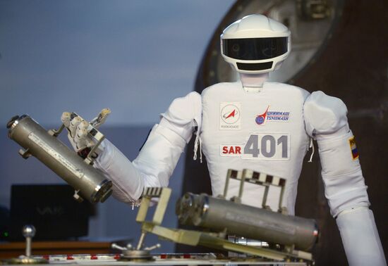 Russian cosmonaut robot displayed at Cosmonauts Training Center