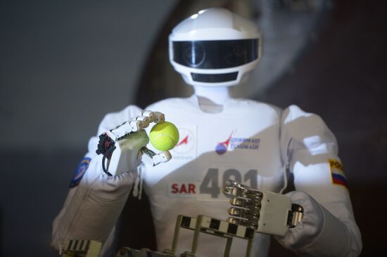 Russian cosmonaut robot displayed at Cosmonauts Training Center
