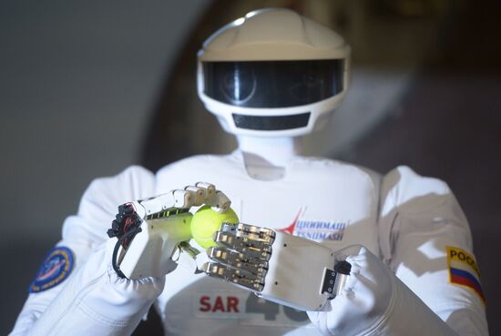 Russian cosmonaut robot displayed at Cosmonauts Training Center