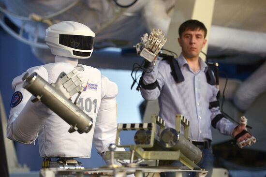 Russian cosmonaut robot displayed at Cosmonauts Training Center