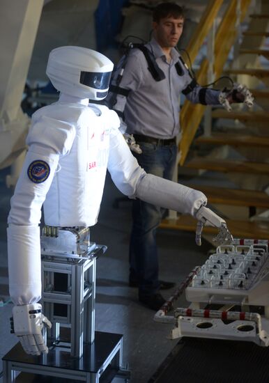 Russian cosmonaut robot displayed at Cosmonauts Training Center