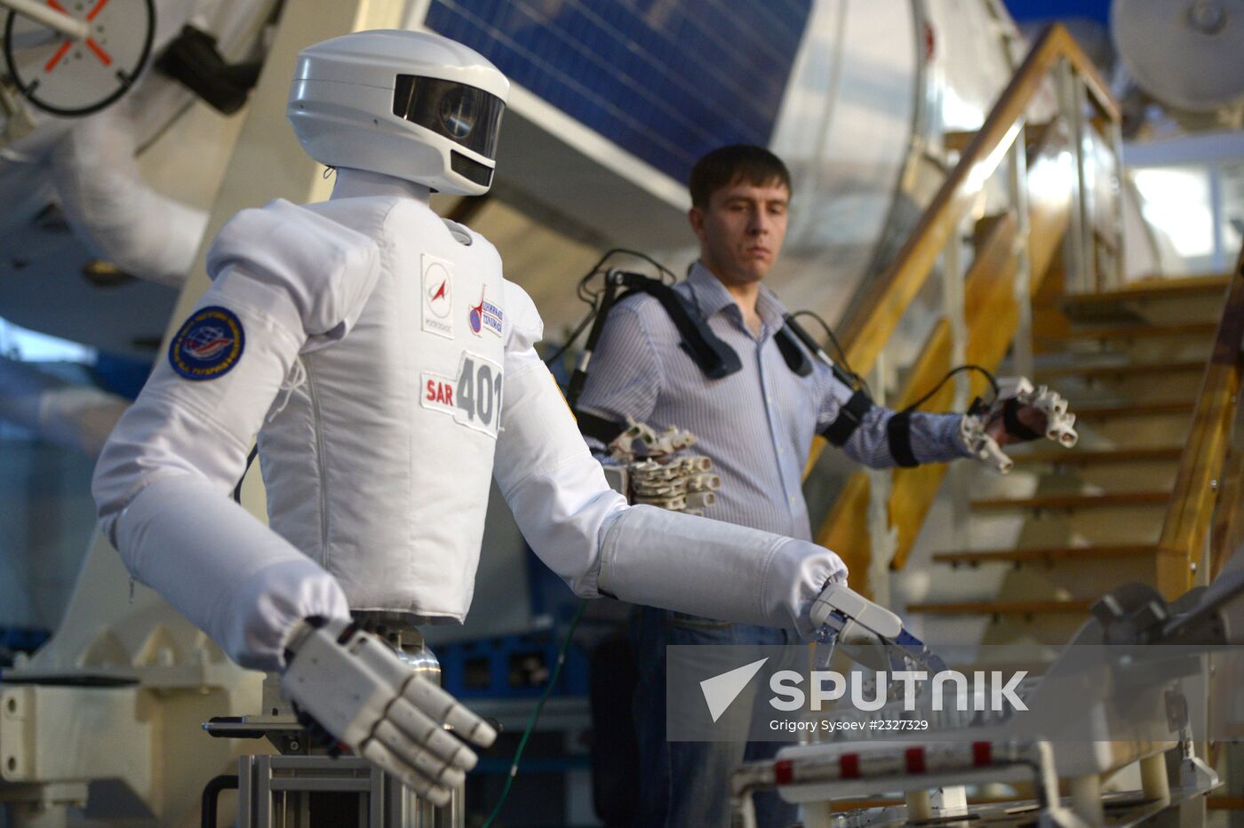 Russian cosmonaut robot displayed at Cosmonauts Training Center