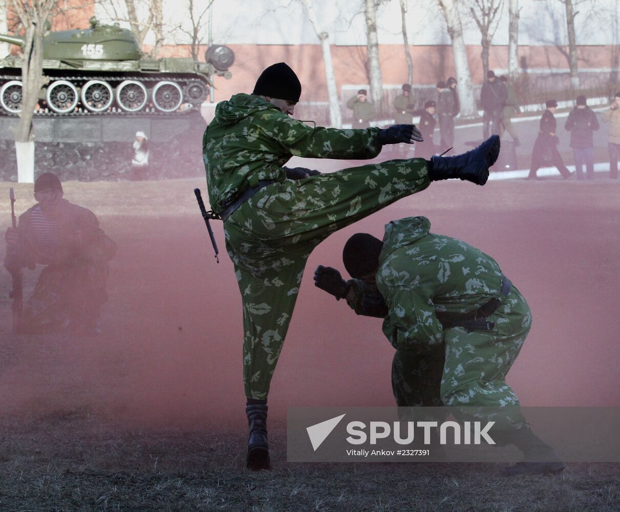 Celebrating Marine Corps Day at Russia's Pacific Fleet