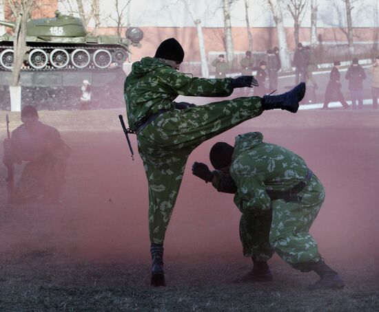 Celebrating Marine Corps Day at Russia's Pacific Fleet