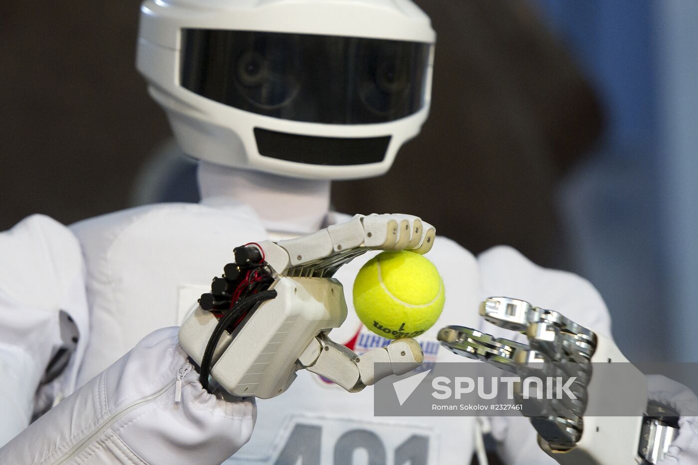 Russian cosmonaut robot displayed at Cosmonauts Training Center