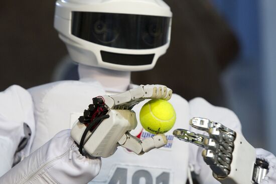 Russian cosmonaut robot displayed at Cosmonauts Training Center