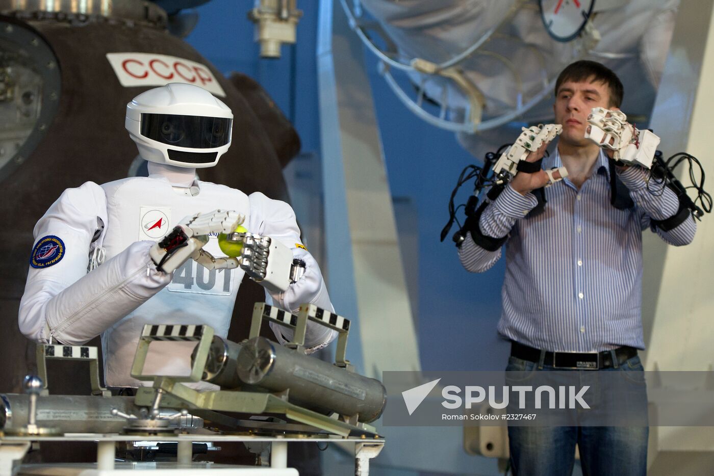 Russian cosmonaut robot displayed at Cosmonauts Training Center