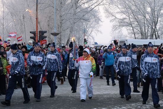 Olympic torch relay. Khakassia