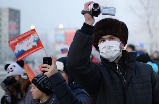Olympic torch relay. Khakassia