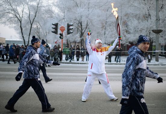 Olympic torch relay. Khakassia