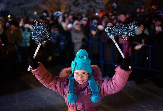 Sochi 2014 Olympic torch relay. Khakassia