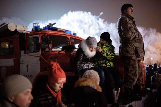 Sochi 2014 Olympic torch relay. Khakassia