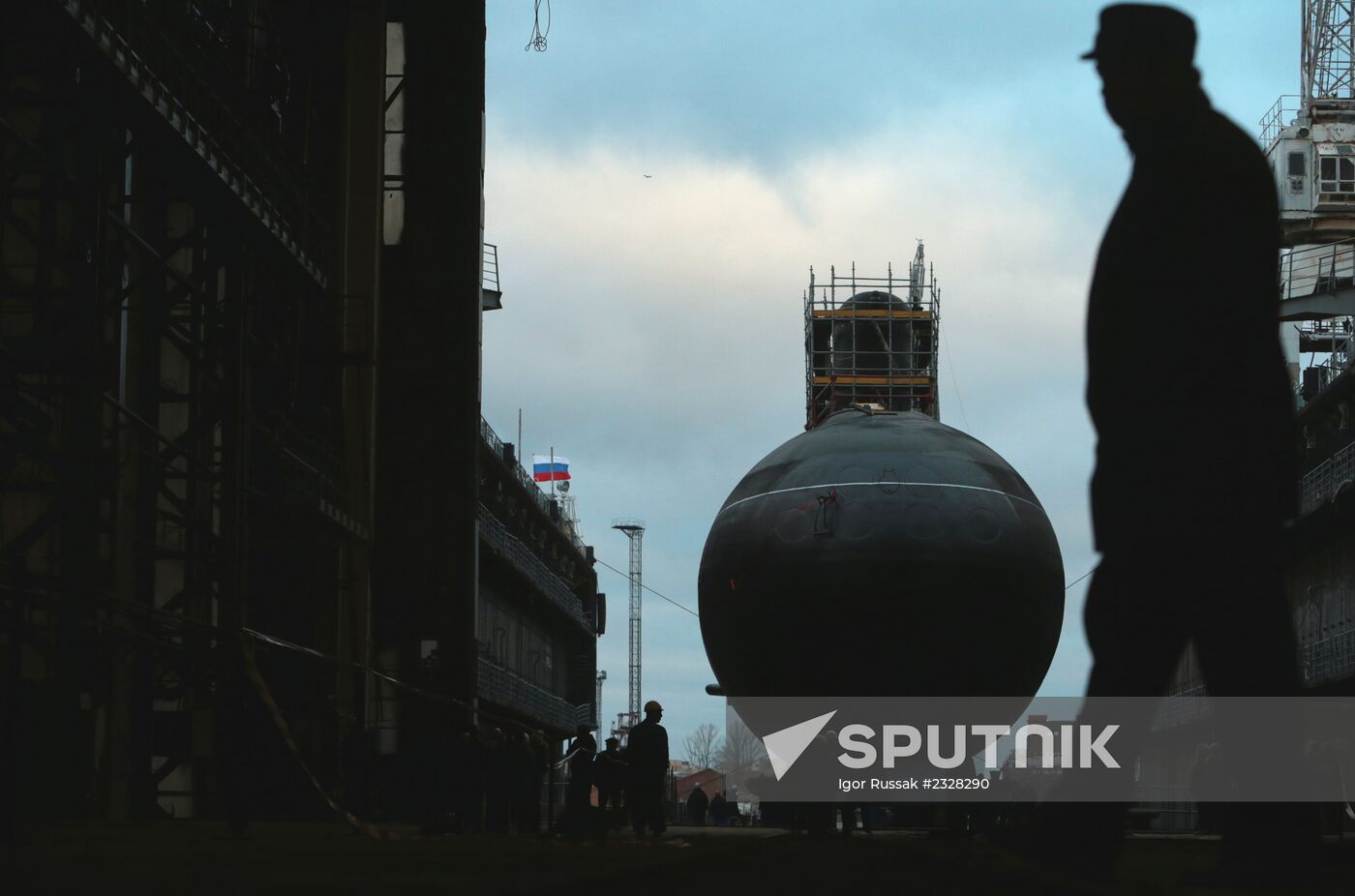 Launching of Novorossiysk submarine in St. Petersburg