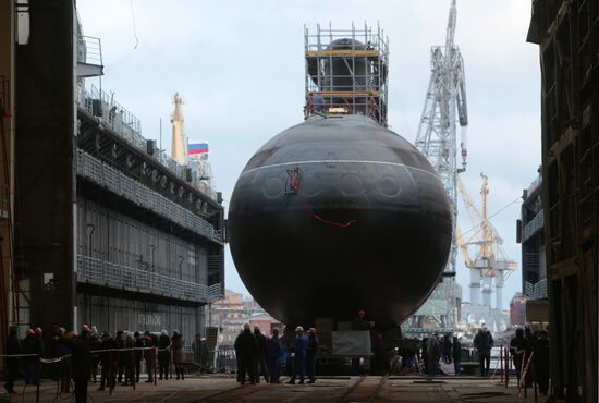 Launching of Novorossiysk submarine in St. Petersburg